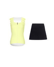 RIVANELLE maillot corto y falda - SCALLESSA - negro/amarillo